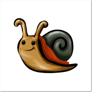 Cute Snail Drawing Posters and Art